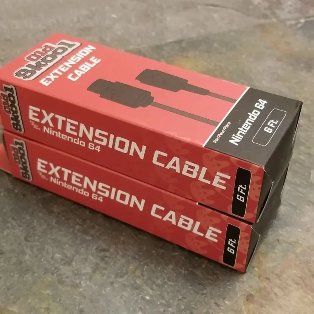 2 N64 6-Foot Controller Extension Cables (NEW) - Nintendo64 - Old Skool